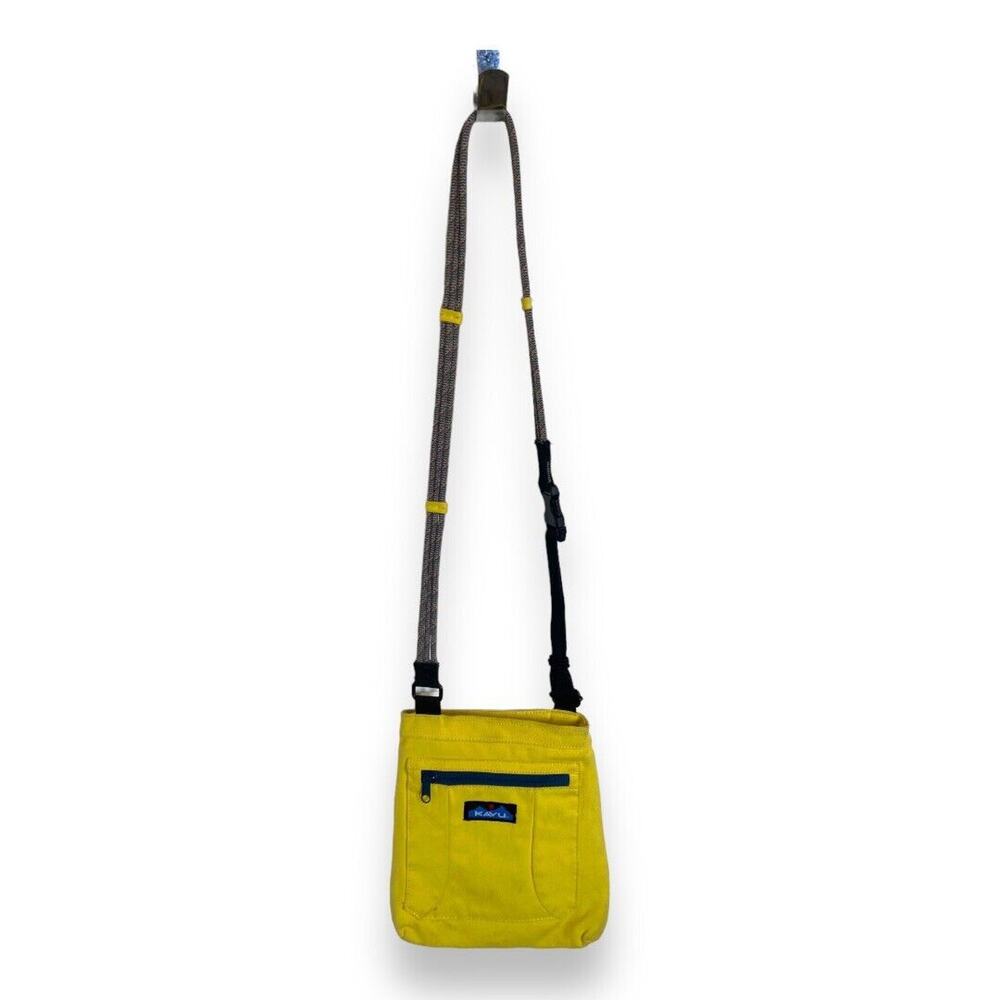 Kavu Keep Along Cross Body Bag Rope‎ Swing Canvas Travel Yellow Adjustable Strap